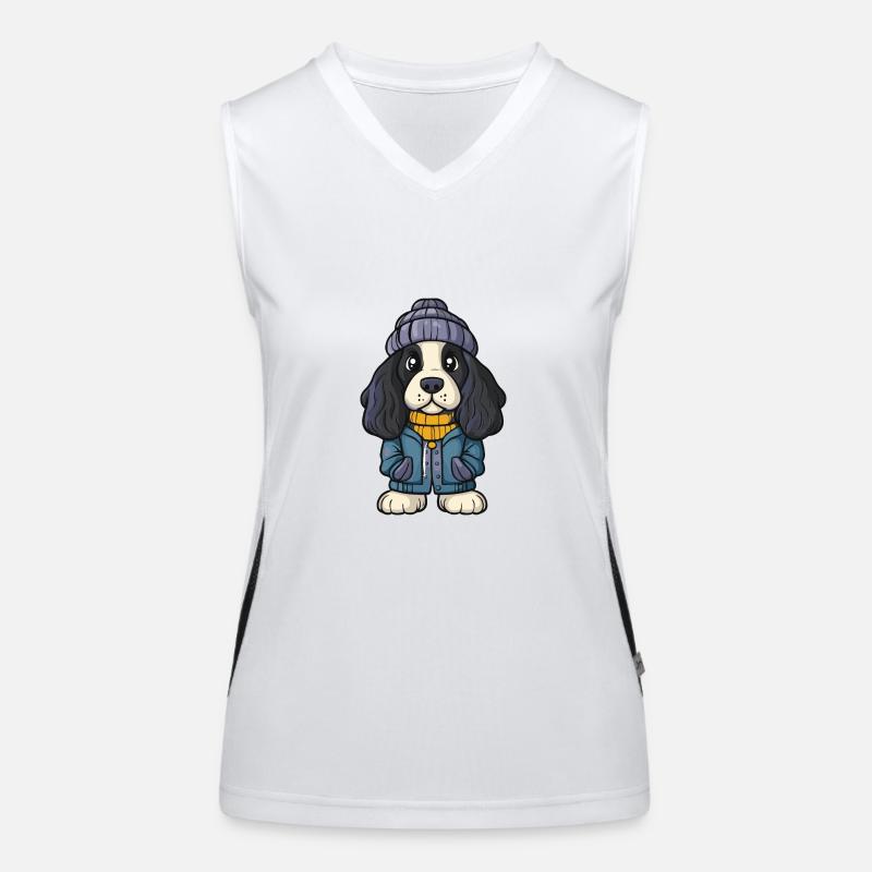 Afghan Hound Dog Winter Women's Functional Contrast Tank Top