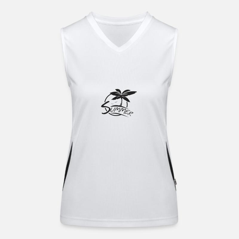 Palms Design avec le texte « Summer » pour le summum Débardeur respirant contrasté Femme