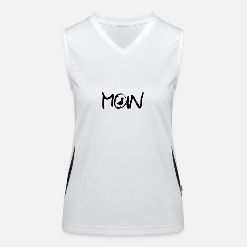 Moin mit Möwe Funktionelles Kontrast-Tank Top für Frauen