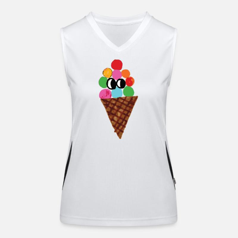 Pop Art coloré en cornet de glace Débardeur respirant contrasté Femme