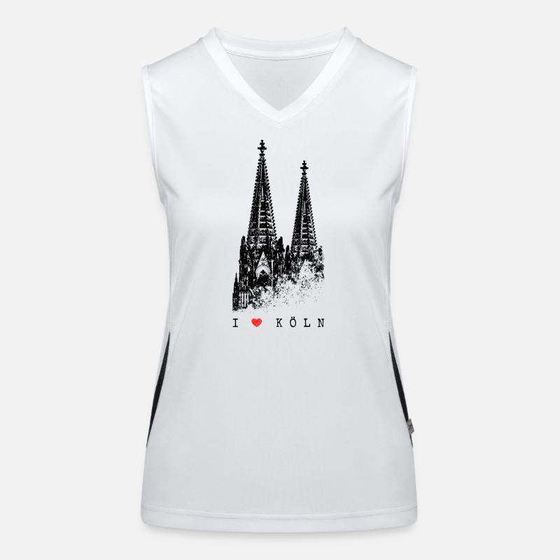 I Love Cologne Cologne Skyline Cologne Cathedral Silhouette Women's Functional Contrast Tank Top