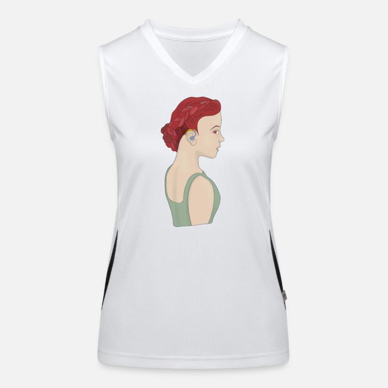 Fille utilisant une aide auditive Débardeur respirant contrasté Femme