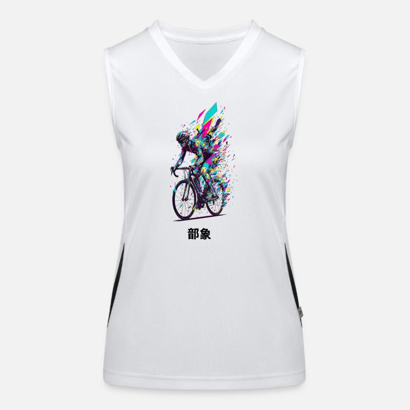 Vivid Bicycle Burst Art Women's Functional Contrast Tank Top