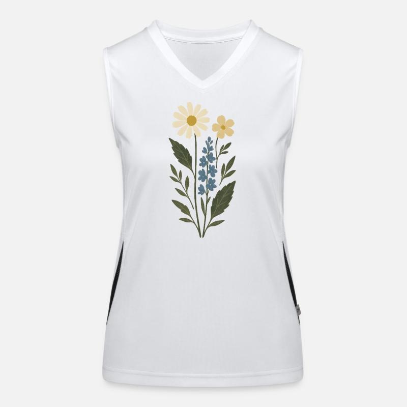 Daisy Lavendel Blumencollage Funktionelles Kontrast-Tank Top für Frauen