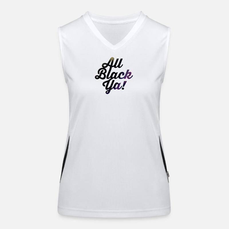 All Black Ya Neon Stripe Font Women's Functional Contrast Tank Top
