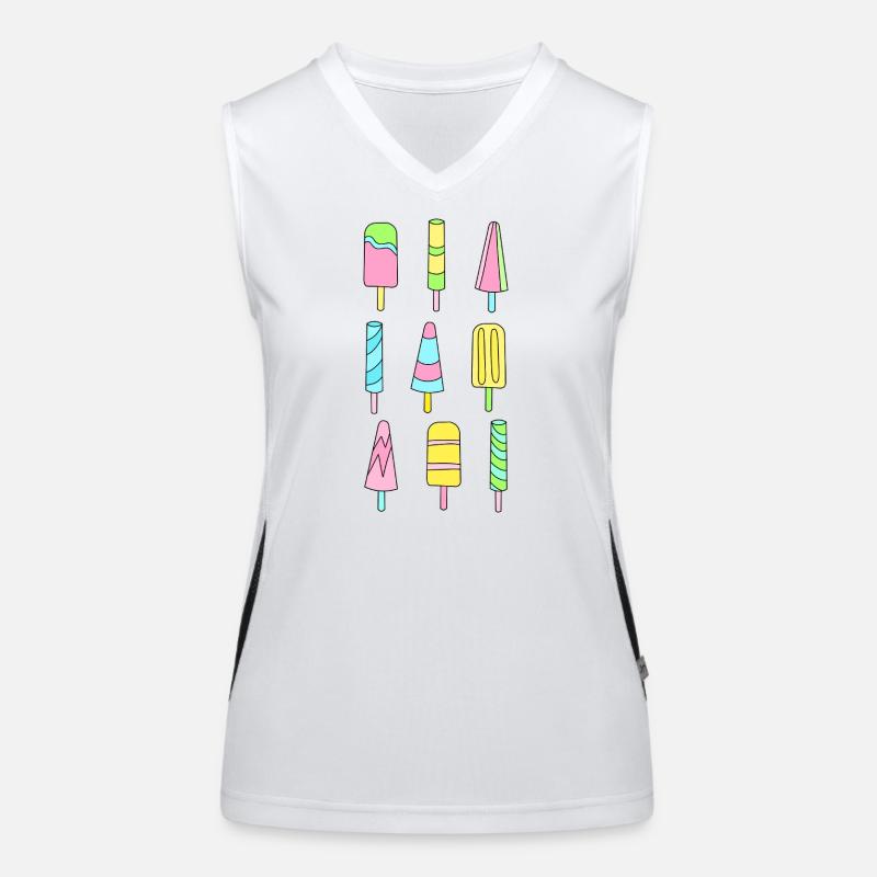 Bunte Eis am Stiel Funktionelles Kontrast-Tank Top für Frauen