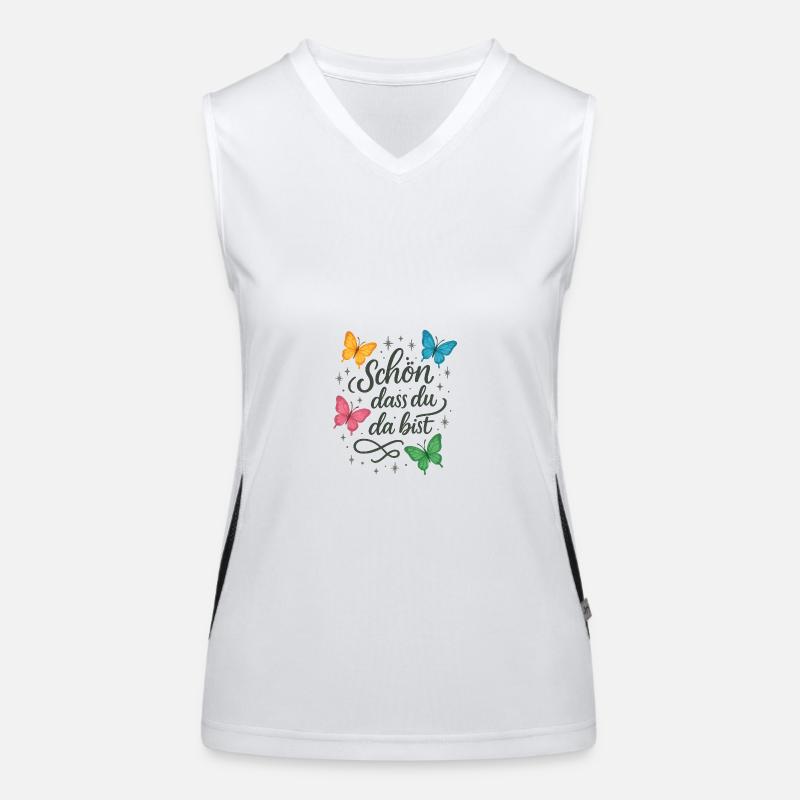Schön, dass du da bist Funktionelles Kontrast-Tank Top für Frauen
