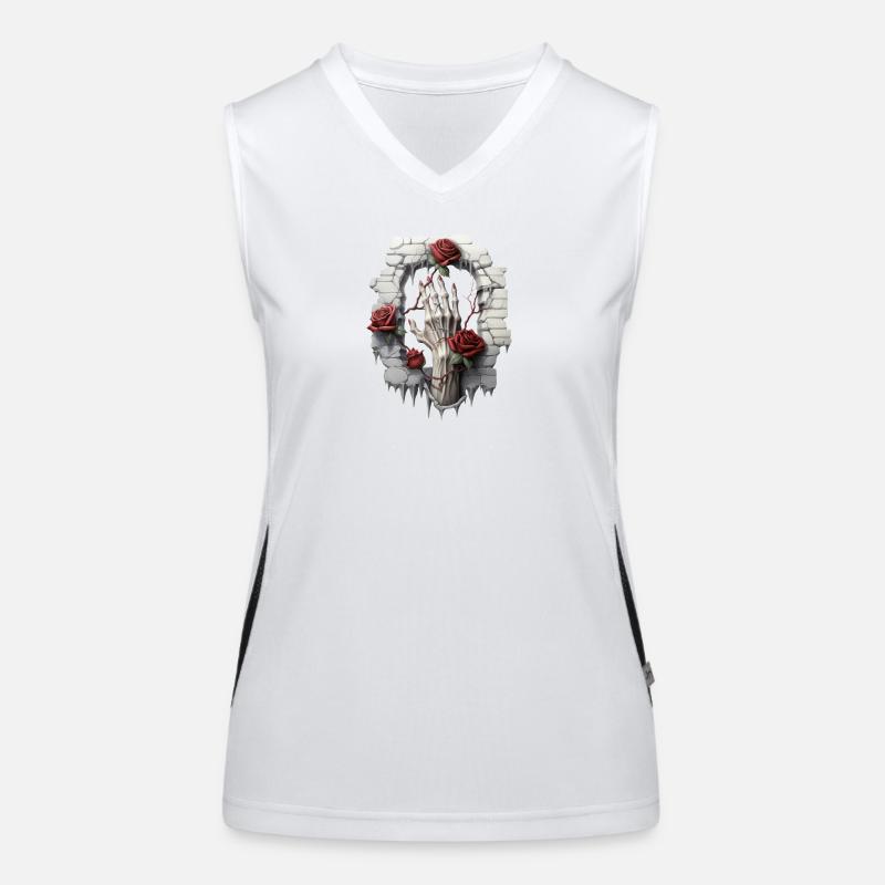 Rosen und Illustrationen: Eine Gothic-Sammlung Funktionelles Kontrast-Tank Top für Frauen
