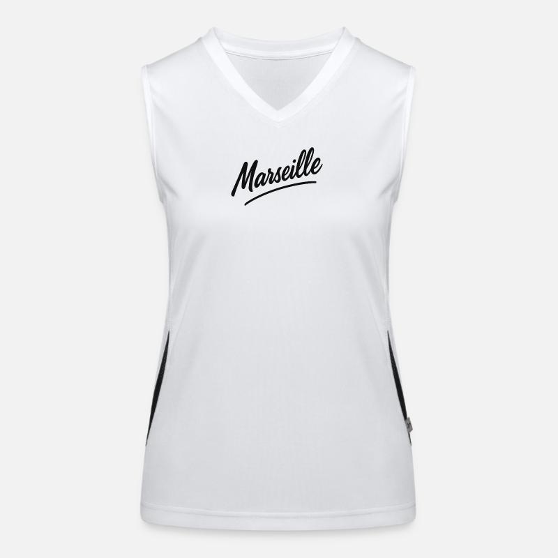 Marseille Script Swing - Women's Functional Contrast Tank Top - white/black