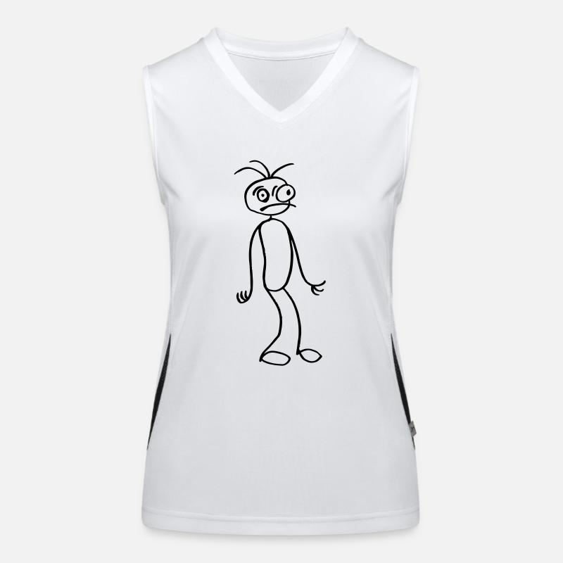 Strichmännchen Funktionelles Kontrast-Tank Top für Frauen