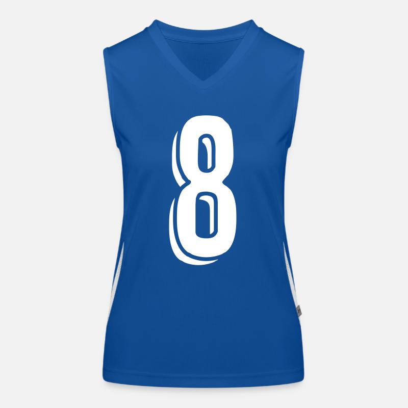 Trikotnummer 8 Funktionelles Kontrast-Tank Top für Frauen