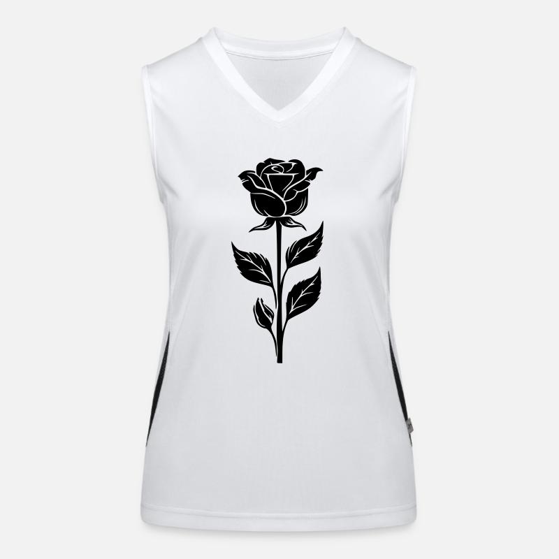 Simple rose design Women's Functional Contrast Tank Top