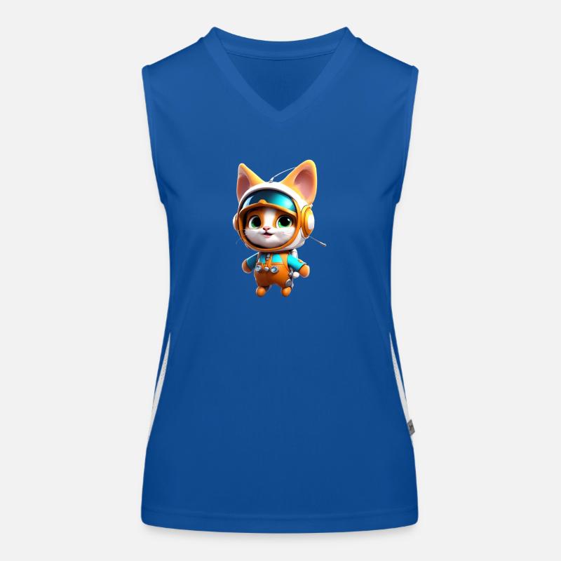 chaton astronaute Débardeur respirant contrasté Femme