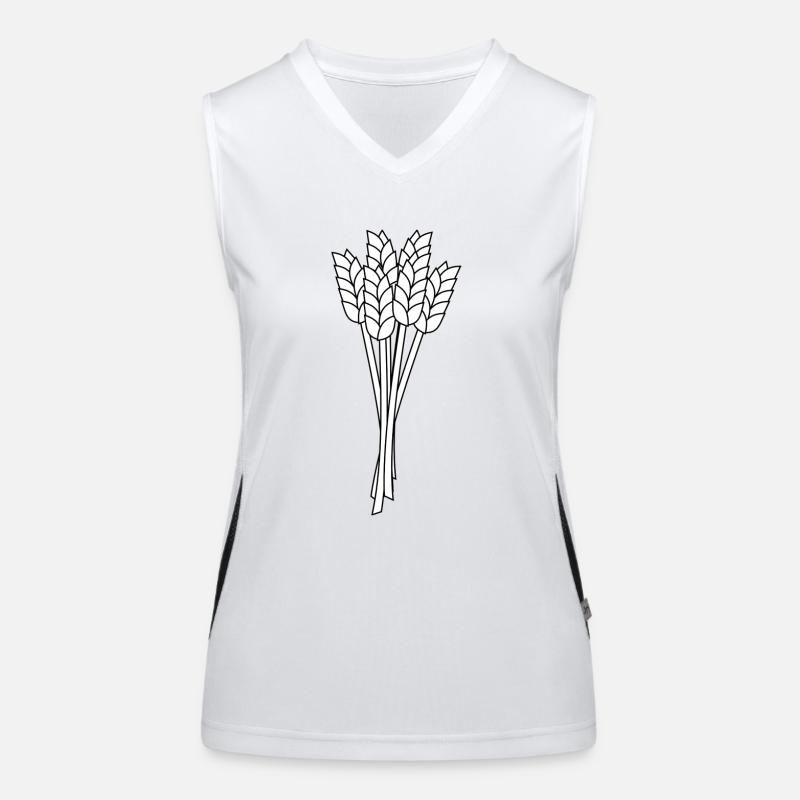 getreide corn cereal wheat weizen veggie gemuese v Funktionelles Kontrast-Tank Top für Frauen