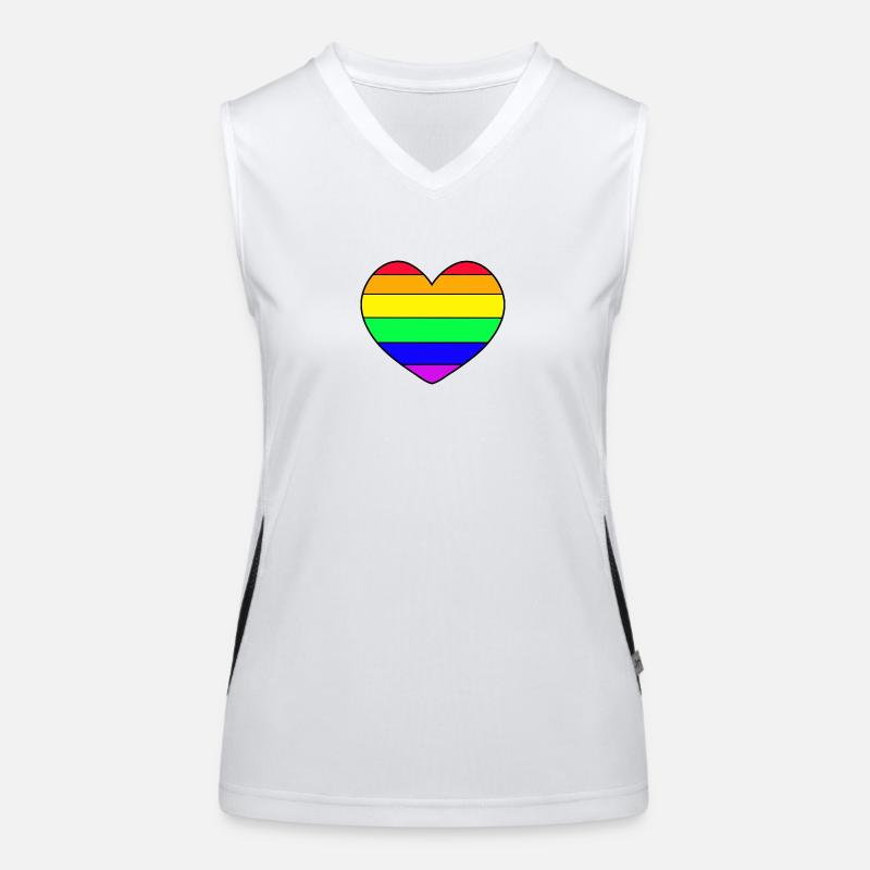 Rainbow Heart Women's Functional Contrast Tank Top