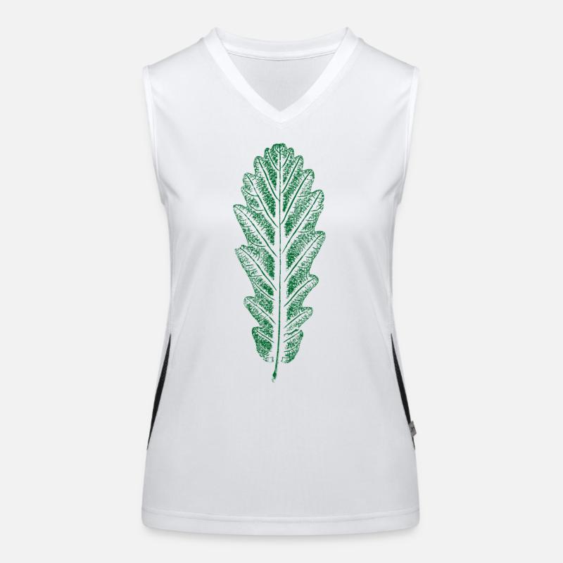 Eiche - Blatt / Eichenblatt - DRUCK Funktionelles Kontrast-Tank Top für Frauen