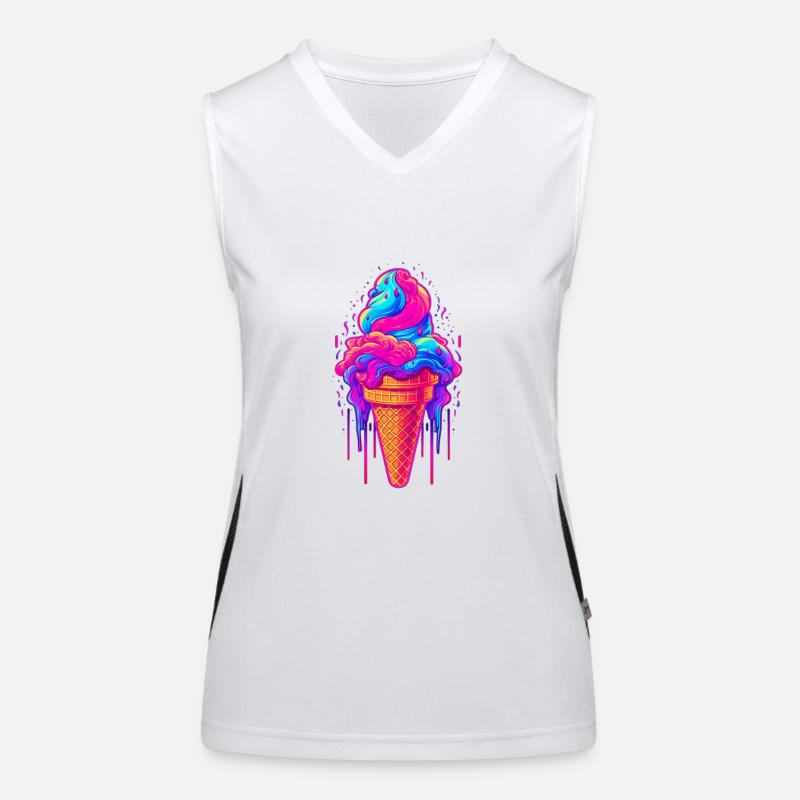 Retro Eiscream Eis Waffeleis für eine Eis Funktionelles Kontrast-Tank Top für Frauen