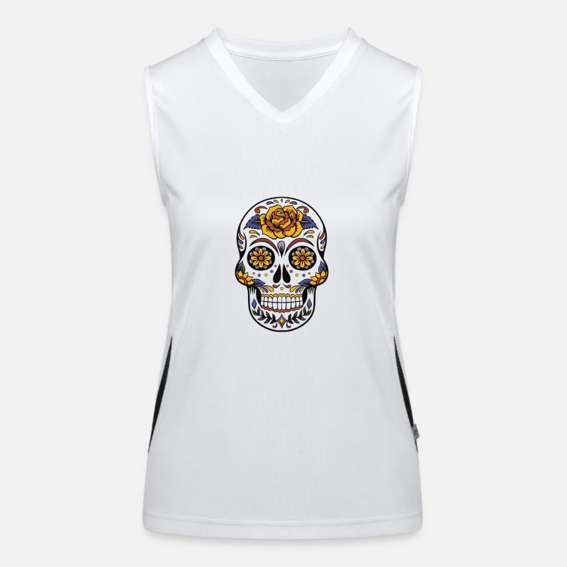 Mexican skull Women's Functional Contrast Tank Top