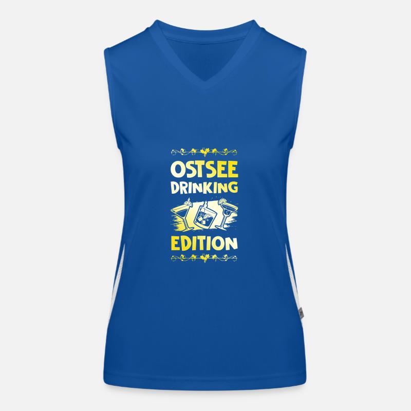 Ostsee Drinking Spruch Funktionelles Kontrast-Tank Top für Frauen