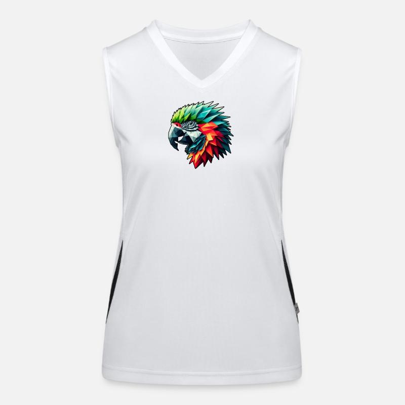 Perroquet dans le design polygonal coloré Débardeur respirant contrasté Femme