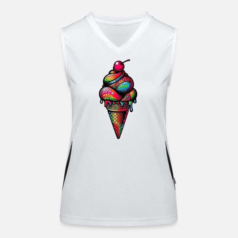 Cornet de crème glacée Popsicle Débardeur respirant contrasté Femme