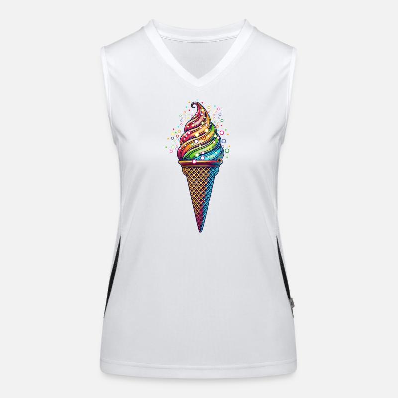 farbenfrohe Eiskreation in lebendigen Farben Funktionelles Kontrast-Tank Top für Frauen