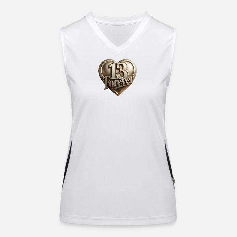 13forever in Herzform Funktionelles Kontrast-Tank Top für Frauen