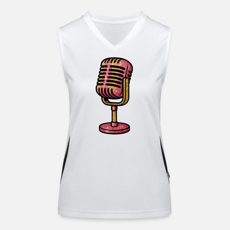 Conception de microphone scintillante Débardeur respirant contrasté Femme