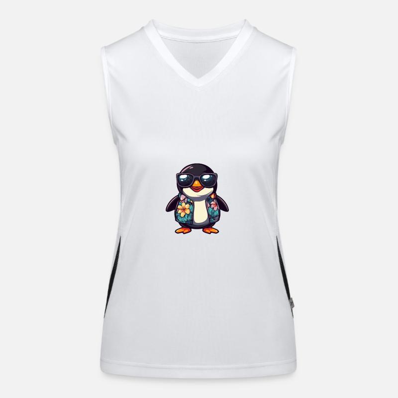 Penguin Comic Vacation Women's Functional Contrast Tank Top