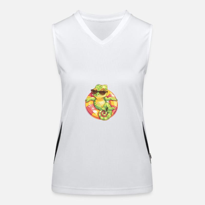 Chameleon Comic Cool Funktionelles Kontrast-Tank Top für Frauen