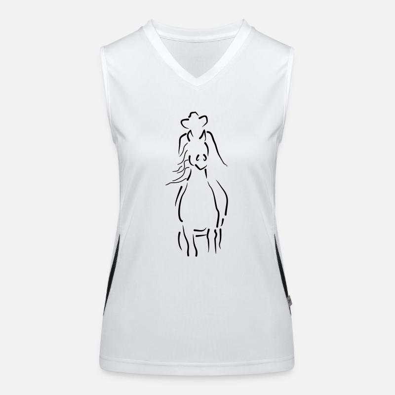 Sliding Stop-Pferd Funktionelles Kontrast-Tank Top für Frauen