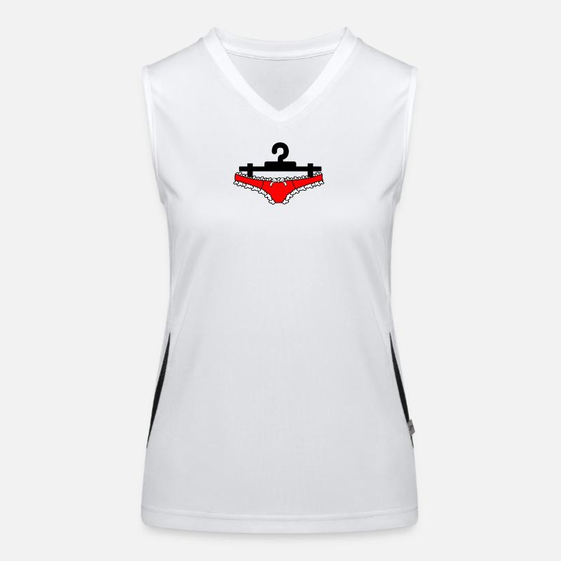 Dessous-Slips oder Damenunterhosen hängen an der Kleidung Funktionelles Kontrast-Tank Top für Frauen