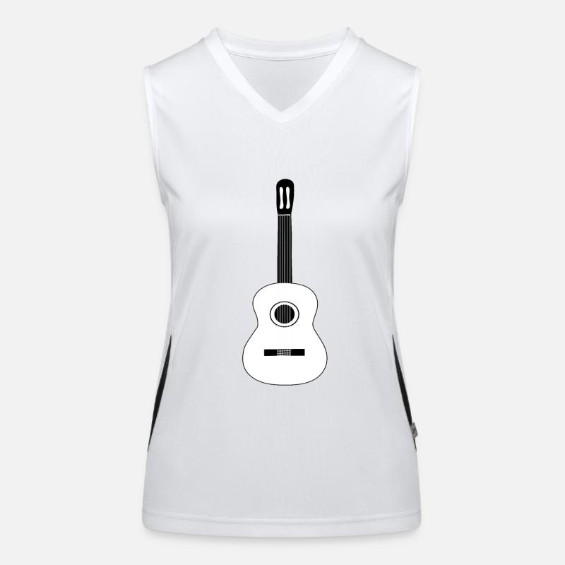 Guitar - Women's Functional Contrast Tank Top - white/black