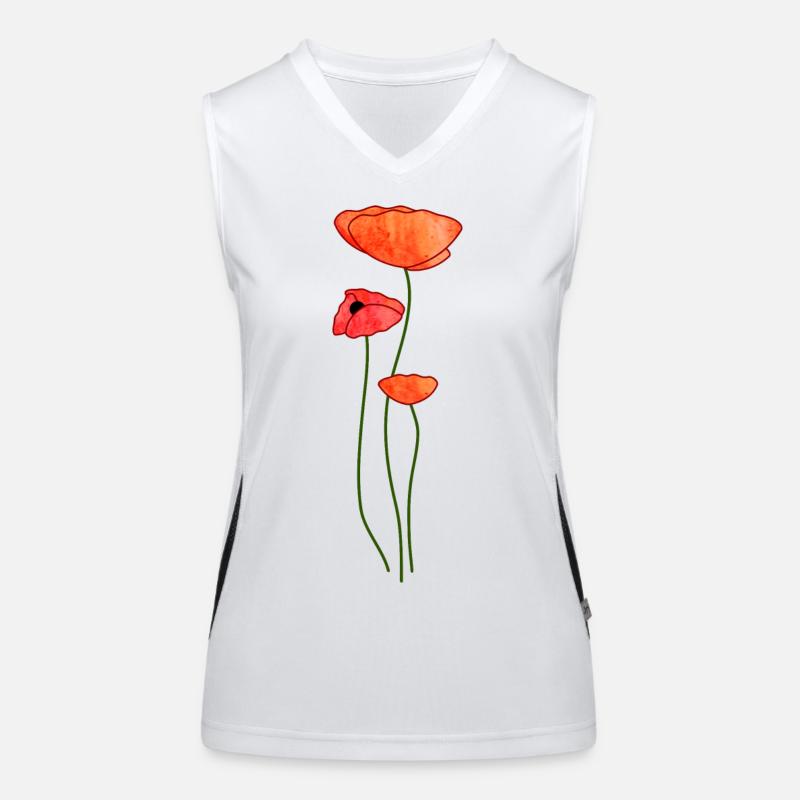 Drei Mohnblüten Funktionelles Kontrast-Tank Top für Frauen