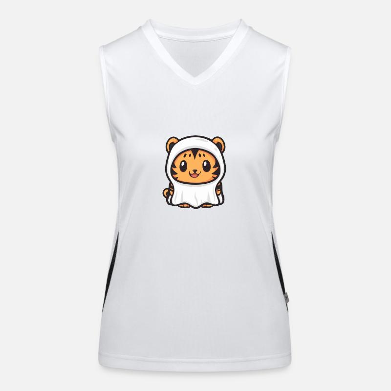 Tiger Halloween Funny Ghost Women's Functional Contrast Tank Top