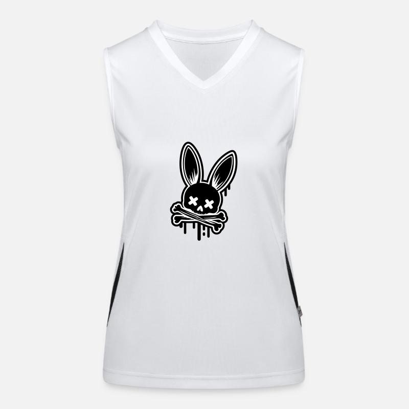 Bunny Skull Easter Skull Women's Functional Contrast Tank Top