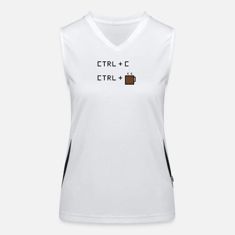 CTRL+C Coffee Edition - Retro Office Humor - Women's Functional Contrast Tank Top - white/black