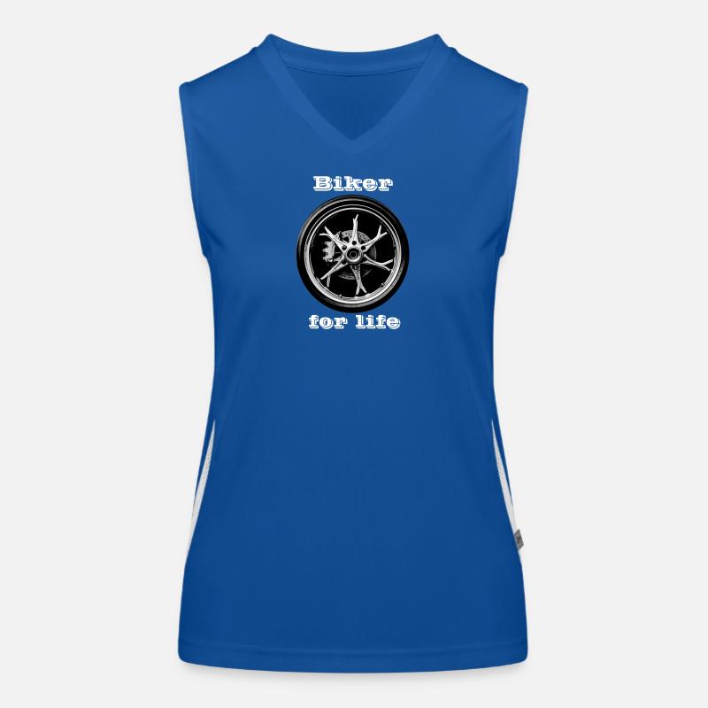 Biker for Life white Women's Functional Contrast Tank Top