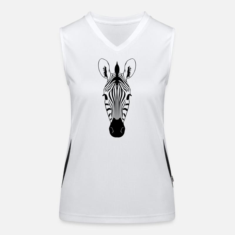 Zebra Illustration Funktionelles Kontrast-Tank Top für Frauen