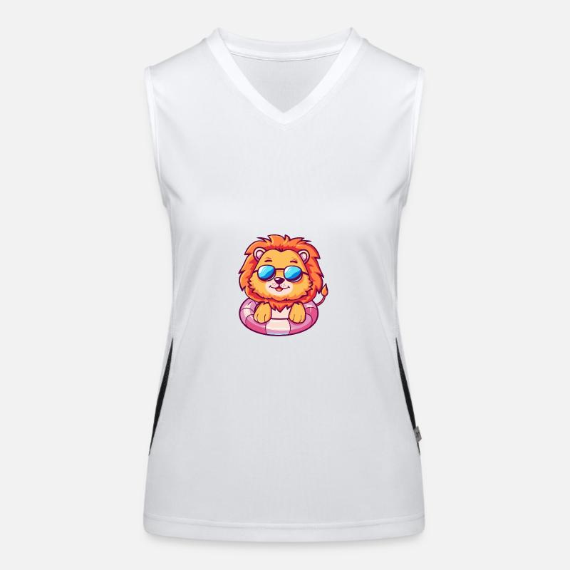 Löwe Comic Cool Funktionelles Kontrast-Tank Top für Frauen