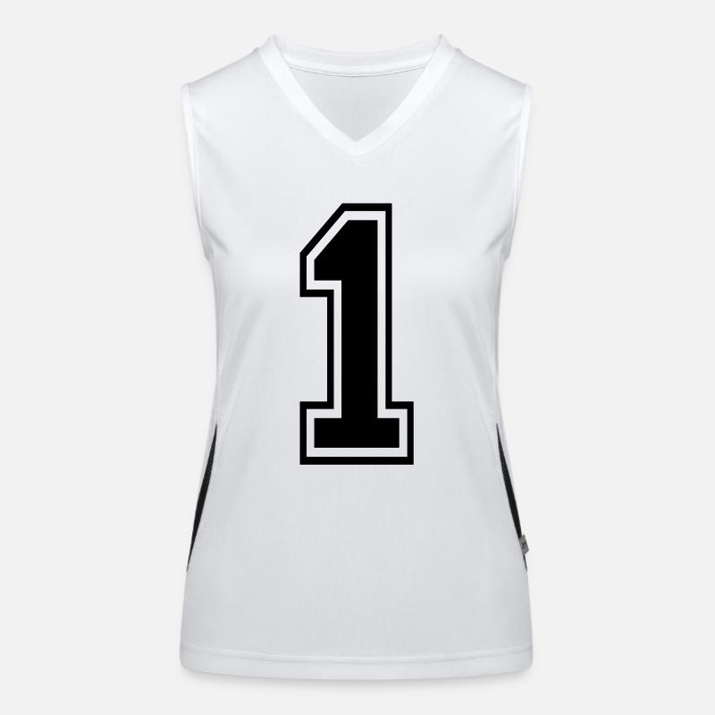 1 - Women's Functional Contrast Tank Top - white/black