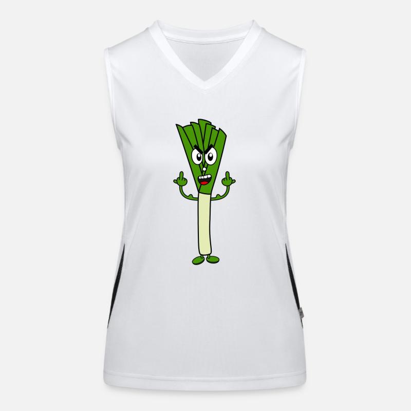 Funny leeks with muscles Women's Functional Contrast Tank Top