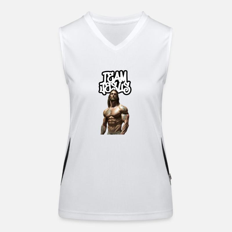 Team Jesus on Steroids Funktionelles Kontrast-Tank Top für Frauen