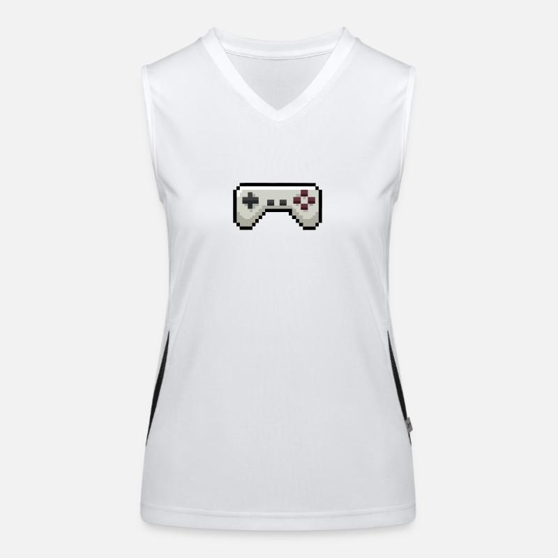 Pixelart Game Controller Gaming Women's Functional Contrast Tank Top