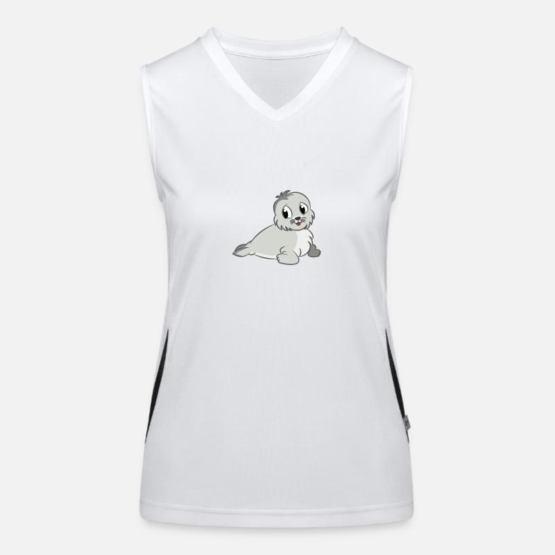 Die kleine Robbe Funktionelles Kontrast-Tank Top für Frauen