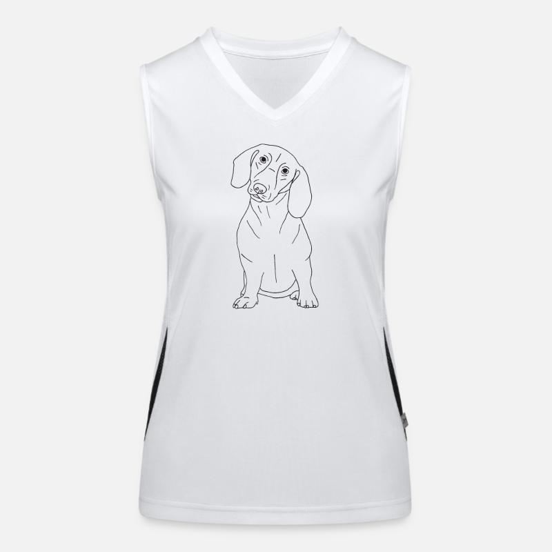 Dackel Funktionelles Kontrast-Tank Top für Frauen