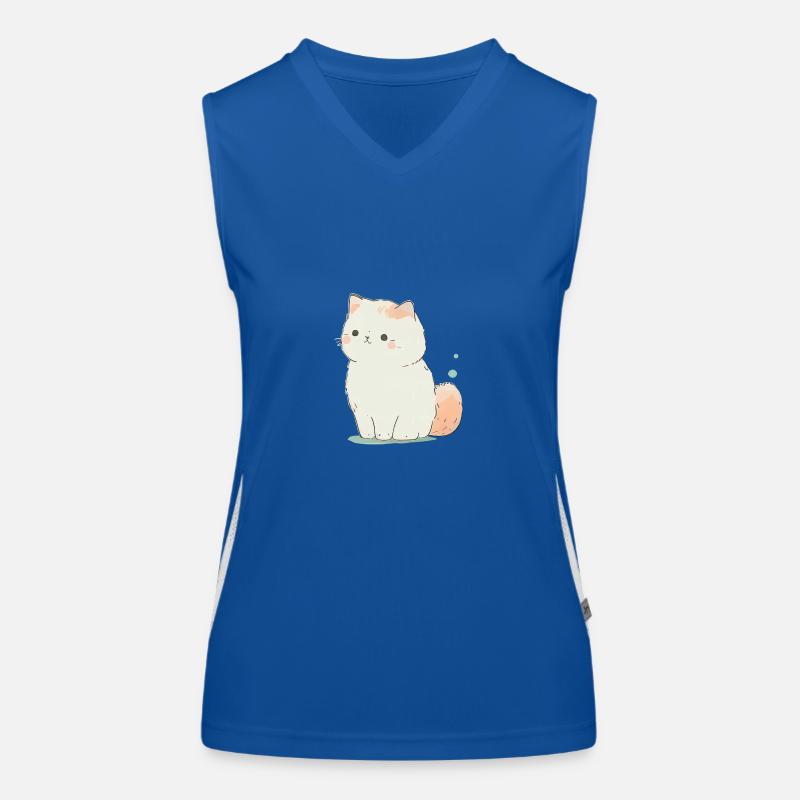 Süße Pastellkatze Funktionelles Kontrast-Tank Top für Frauen