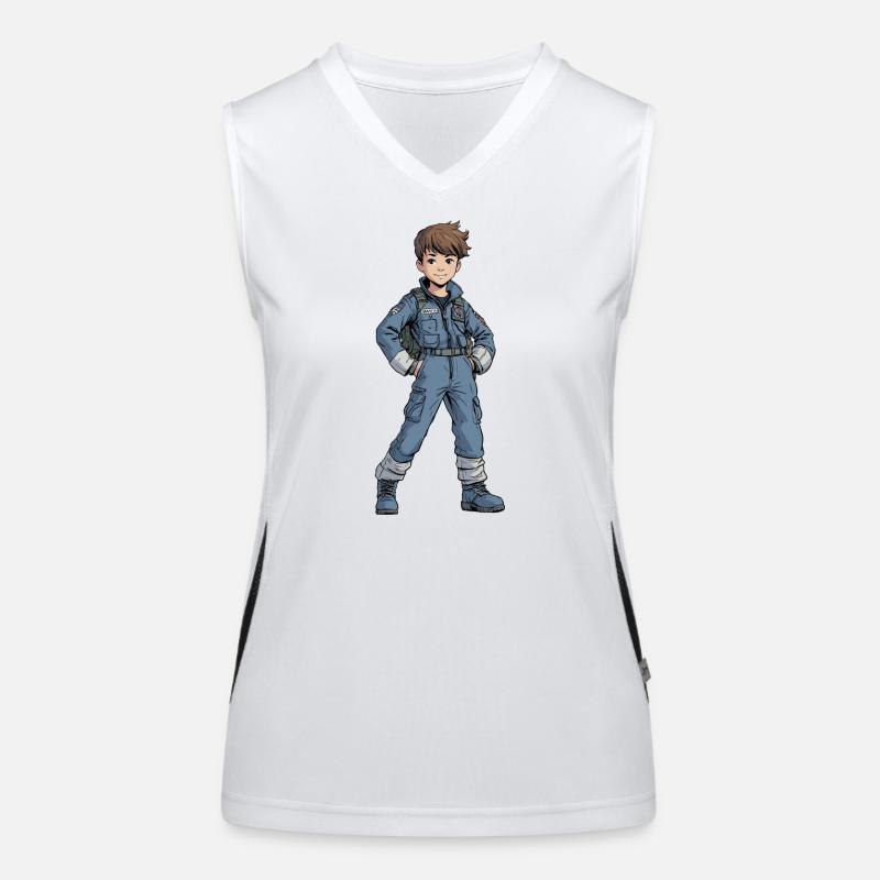 Vintage Comic Kampfpilot Funktionelles Kontrast-Tank Top für Frauen