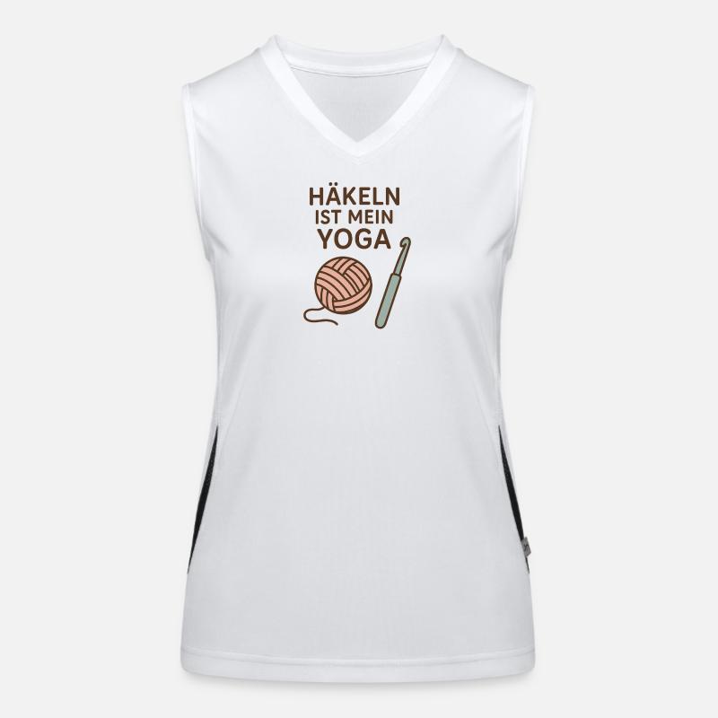 Häkel-Flow statt Yoga-Flow Funktionelles Kontrast-Tank Top für Frauen