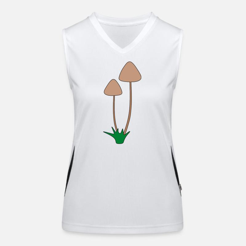 Illustration botanique de champignon minimaliste Débardeur respirant contrasté Femme